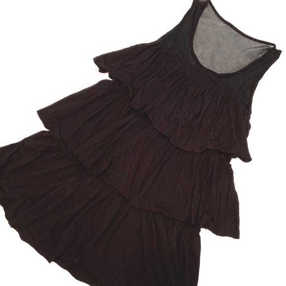 Layered slinky ruffle 3 tier sheer cut tank tunic super chic and fancy blouse - Picture 1 of 7